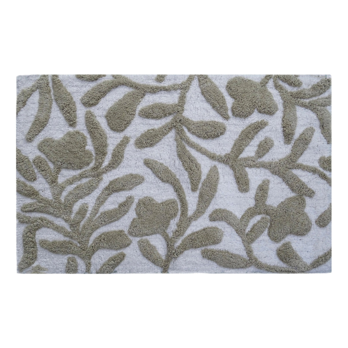 Vibhsa Bath Rug Damask Pattern in Beige & Ivory