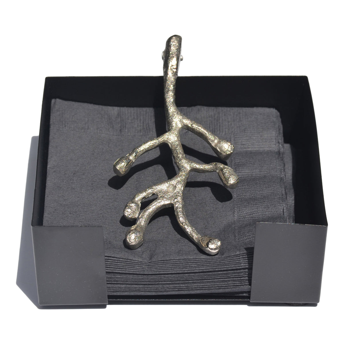 Vibhsa Napkin Holder Dinning Decor and Housewarming Gift (silver)
