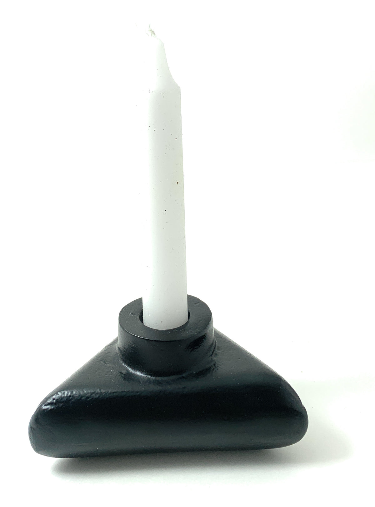 Vibhsa 2-in-1 Candle Holder | Tealight & Taper, Rustic Black, Handcrafted Aluminum