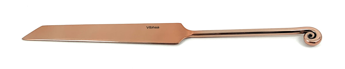 Vibhsa Designer Cake Serving Set | Treble Note Handle, Copper Finish, Stainless Steel