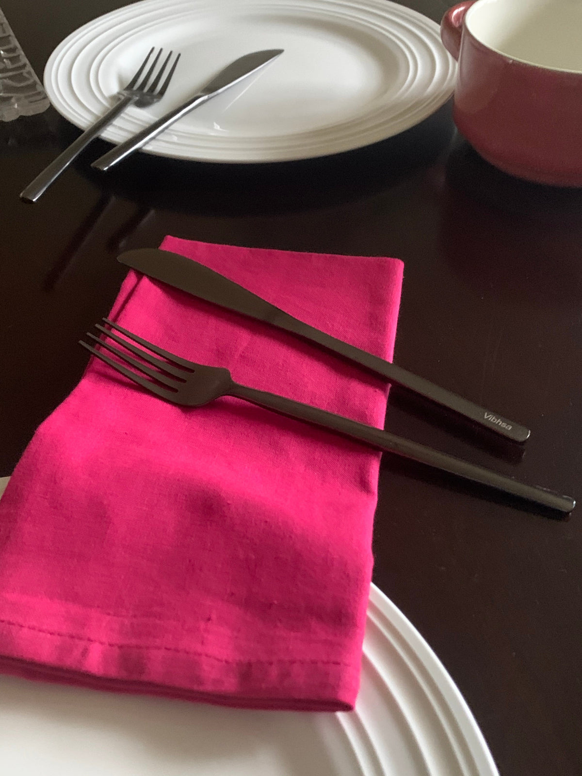 Vibhsa Black Flatware Set 5 Pieces, Service for 1, PVD Black Stainless Steel