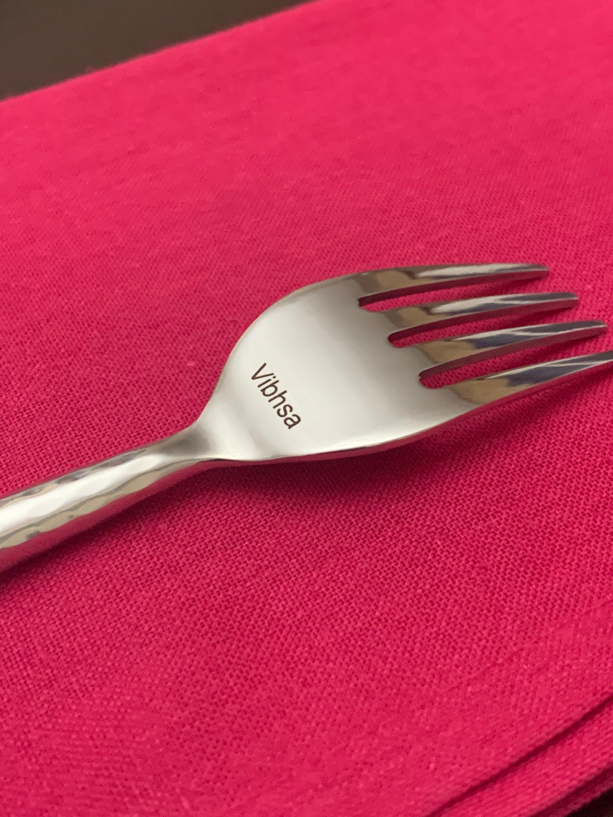 Hammered Flatware Stainless Steel Set of 5 Pieces