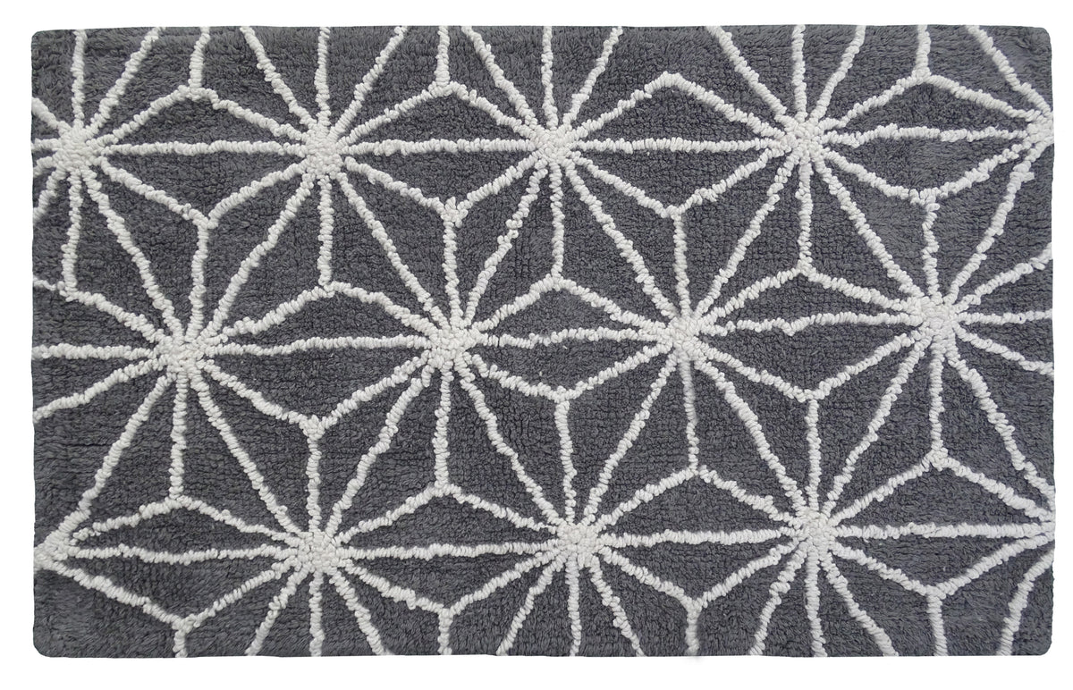  Industrial Geometry Pattern Grey Background Bath Mat