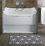 CHICOS HOME Bath Rug Geometric Pattern in Grey & Ivory