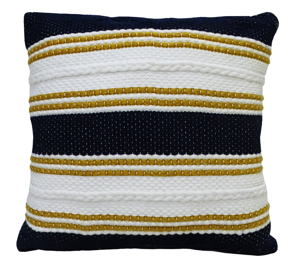 Multi Color 18"x18" Indoor Outdoor Pillow with Braid for sofa
