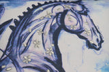 Embroidered 18"x18" Blue Decorative Pillow (Horse)