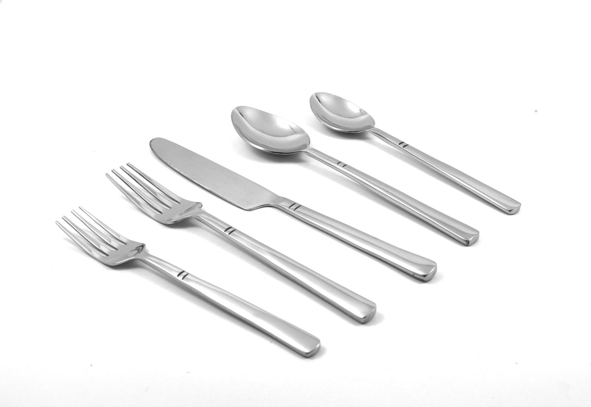 Vibhsa Modern Flatware set of 20 Pieces Silver Stainless Steel