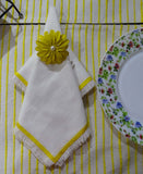 yellow cloth napkin for fall dinner table decor