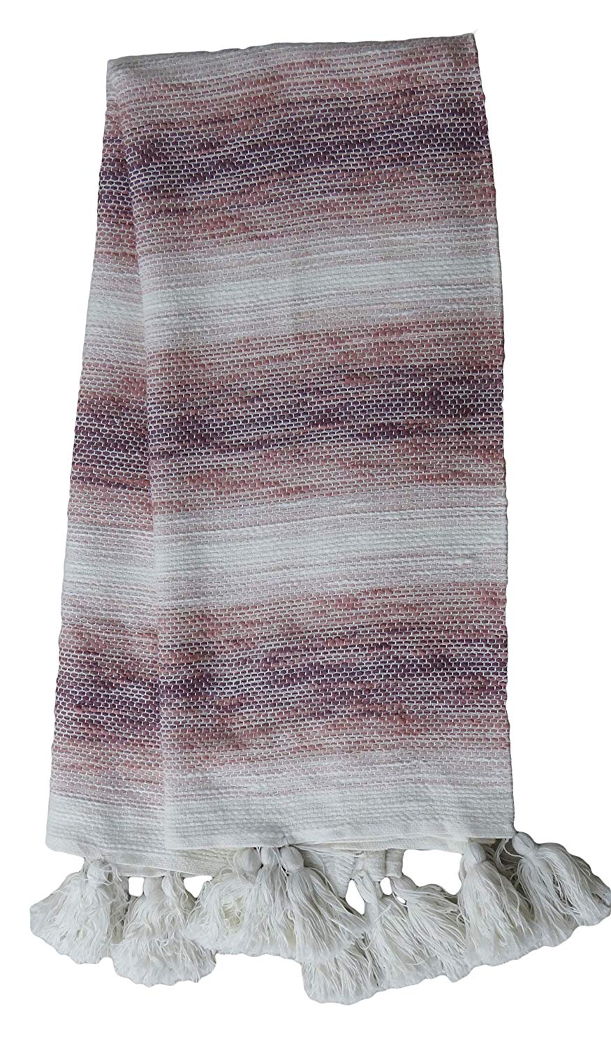 Hand loom Woven Textured Throw Blush/Lavender