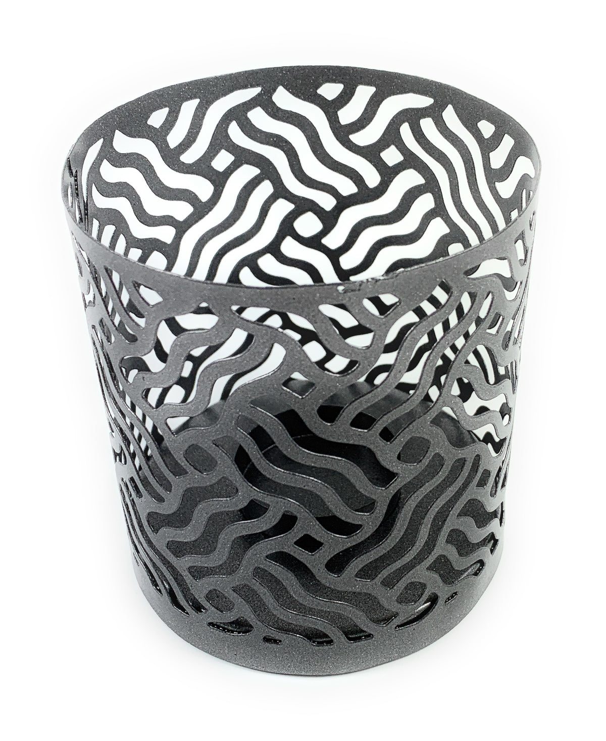 Vibhsa Votive Candle Holders | Set of 2, Grey, Laser-Cut Design