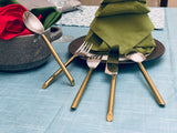 Vibhsa Golden Silverware Flatware set of 5 pieces