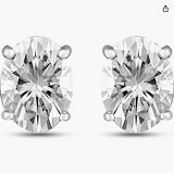 Moissanite Earrings Forever Brilliant Oval 86mm 2.63 Ct 925 Sterling Silver