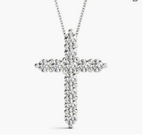 Radiant 0.55 Ct Moissanite Pendant Necklace 14K White Gold