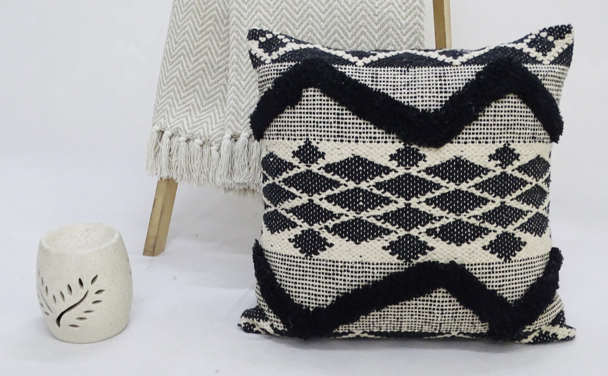 Decorative Tufted Chevron Pillow 20"x20" for Couch