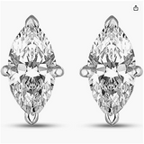 Brilliant Marquise 3mm 0.49 Carat Moissanite 925 Sterling Silver Earrings for Women