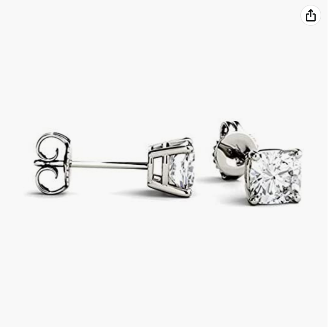 Brilliant Cushion 4.5mm 0.83 Carat Moissanite 925 Sterling Silver Earrings for Women