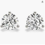 studs for women in 14 kt white gold and moissanite