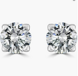 Brilliant Round-Cut 5mm 0.79 Carat Moissanite 925 Sterling Silver Earrings for Women