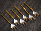 Vibhsa Golden Silverware Dinner Forks Set of 6