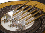 Golden Flatware Dinner Forks Set of 6