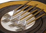 Vibhsa Golden Silverware Dinner Forks Set of 6