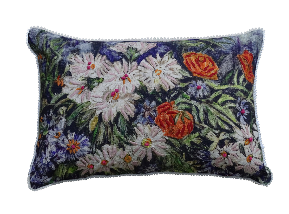Vibhsa Hand Illustrated Colorful Decorative Pillow (14"X20")