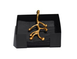 Vibhsa Napkin Holder Dinning Decor (Golden Olive Bud) - Vibhsa