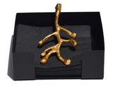 Vibhsa Napkin Holder Dinning Decor (Golden Olive Bud) - Vibhsa