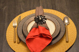 Vibhsa Black Floral Set of 4 Napkin Rings