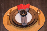 Vibhsa Black Floral Set of 4 Napkin Rings
