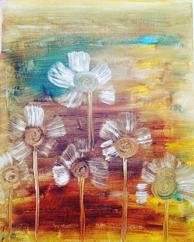 Abstract Oil Painting in Vibrant Colors 11"x14"
