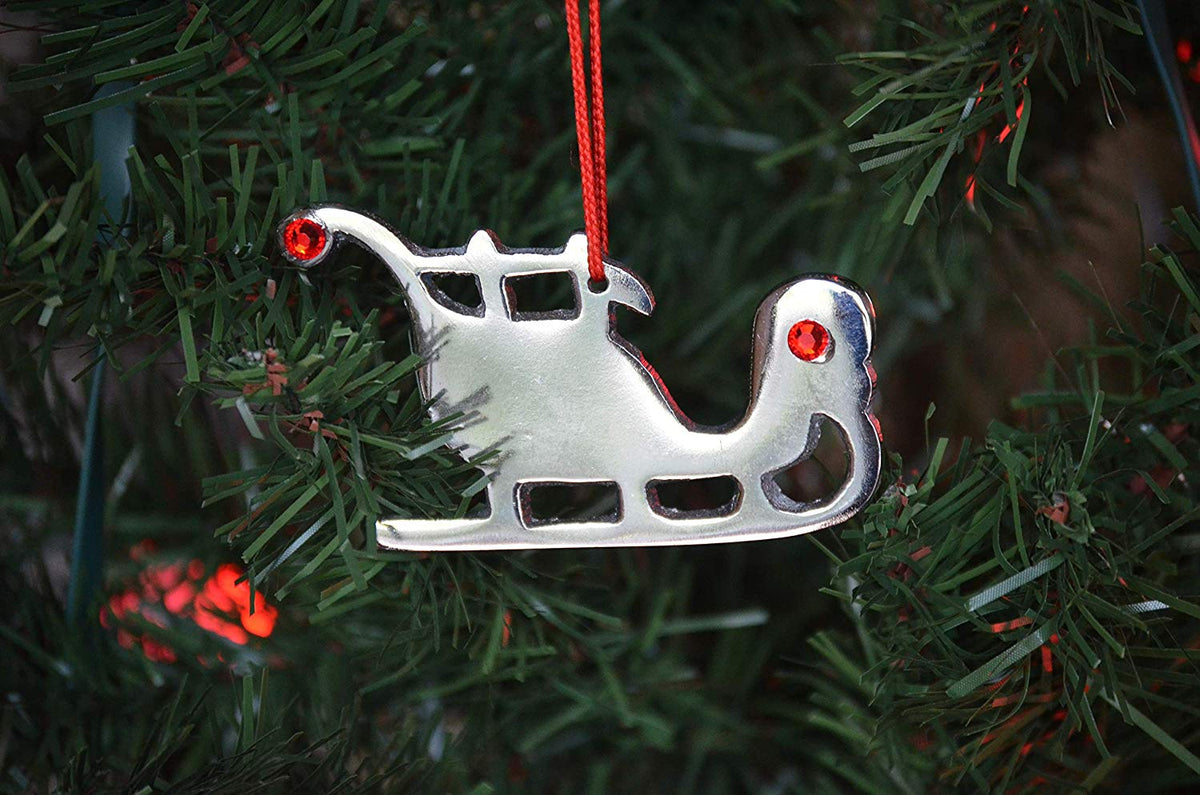 Vibhsa Sleigh Christmas Tree Ornament Decorations Set of 8