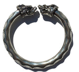 Antique Norse Viking Bracelet with Lion Heads & Waved Pattern - Vibhsa