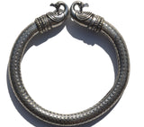 Antique Norse Peacock Head with Dotted Pattern Viking Bracelet - Vibhsa