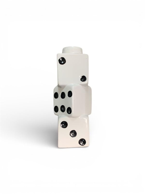 Vibhsa Modern Ceramic Dice Shape Flower Vase with Artificial Yellow Flowers