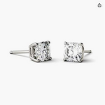 Cushion cut square shape diamond moissanite studs earrings