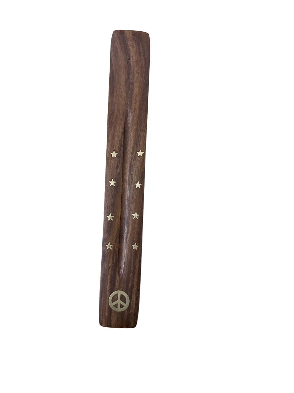 Vibhsa Wooden Crescent Moon Incense Holder Box