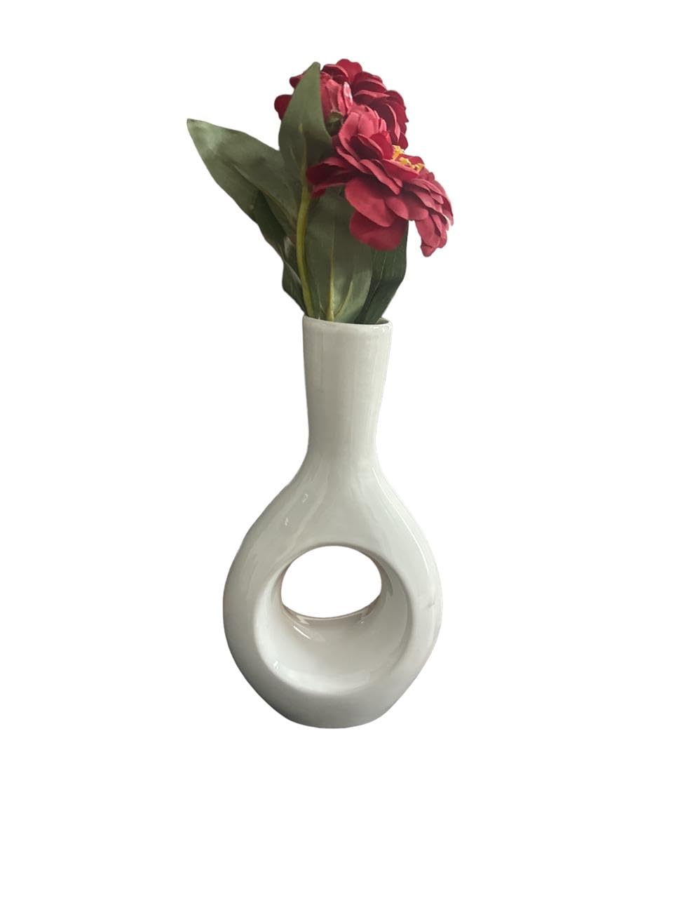 Vibhsa White Ceramic Pampas Grass Vase