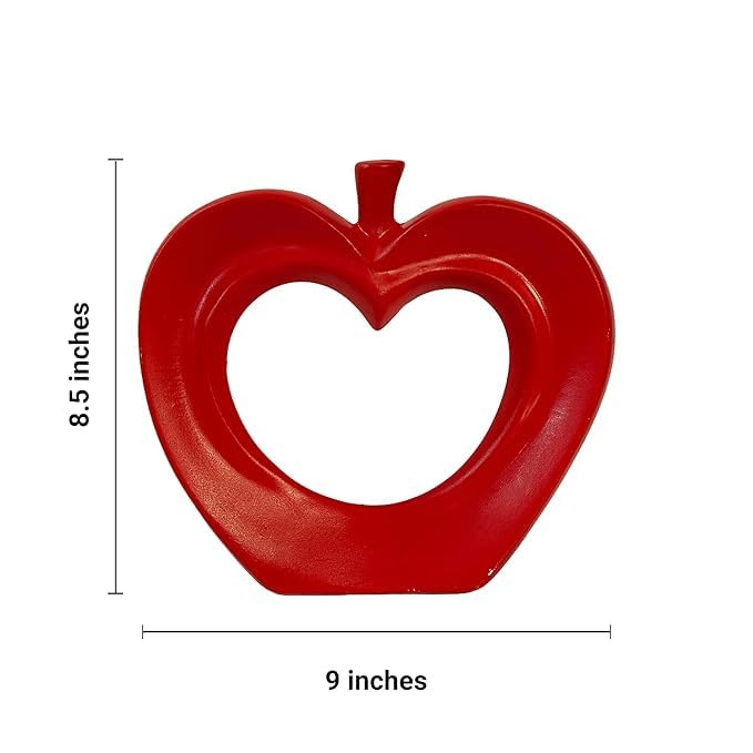 Vibhsa Red Ceramic Apple Showpiece – 8.5 Inch