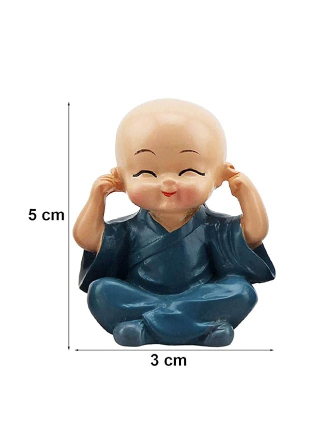 Vibhsa Miniature Buddha Monk Statues – Set of 4, Resin
