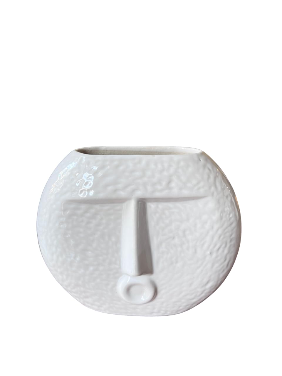 Vibhsa White Blowing Kiss Face Ceramic Vase