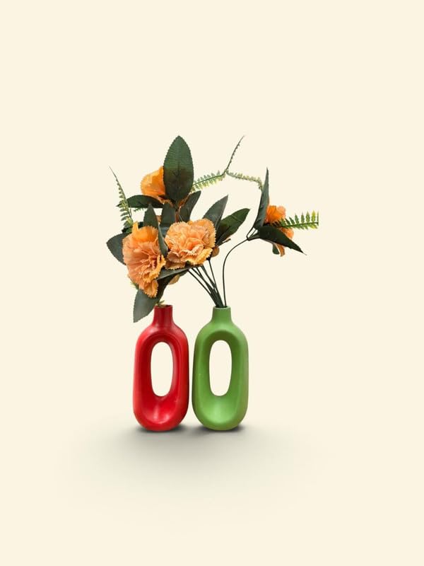 Vibhsa Ceramic Decorative Vase – Green & Red