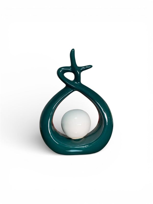 Vibhsa Abstract Ceramic Showpiece with White Ball