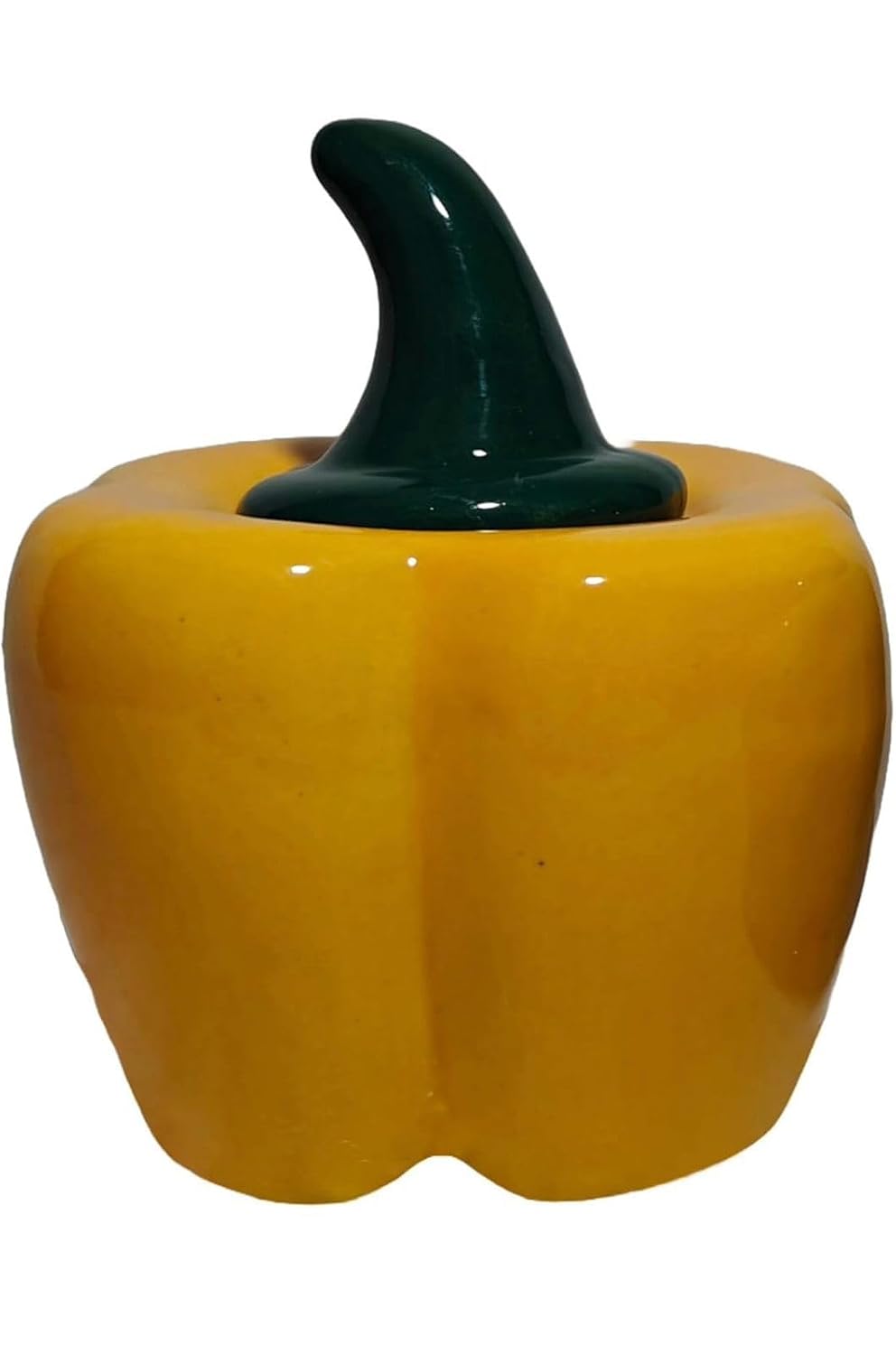 Vibhsa Yellow Ceramic Capsicum Pickle Jar