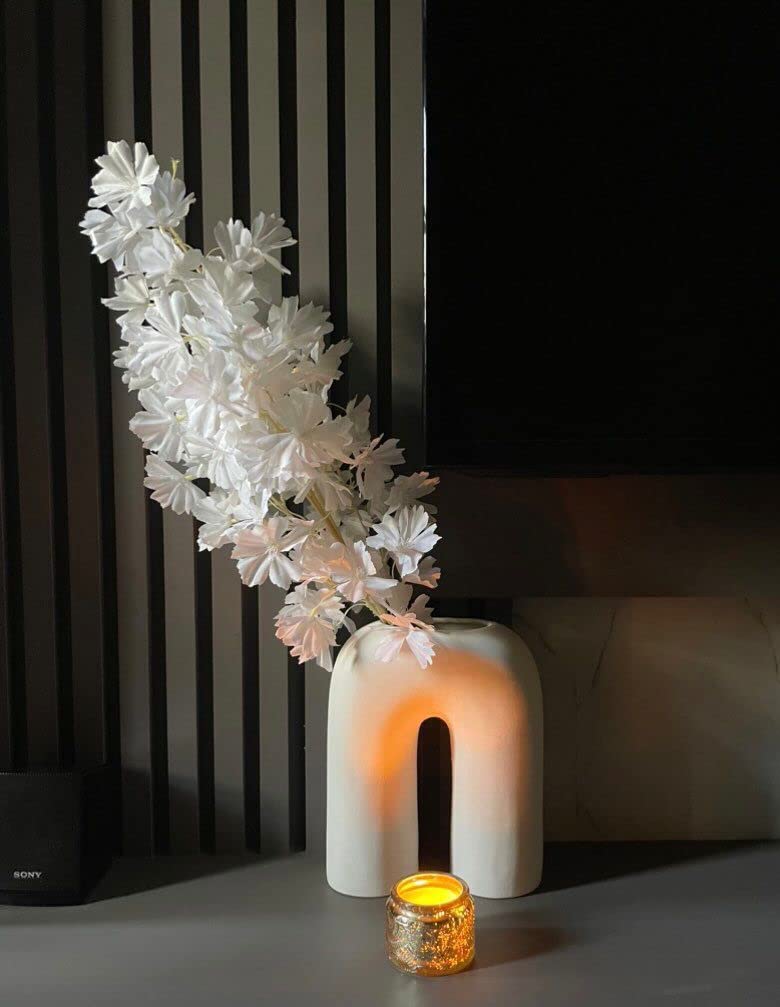 Vibhsa Inverted U Shape Ceramic Minimalist Aesthetic Flower Vase