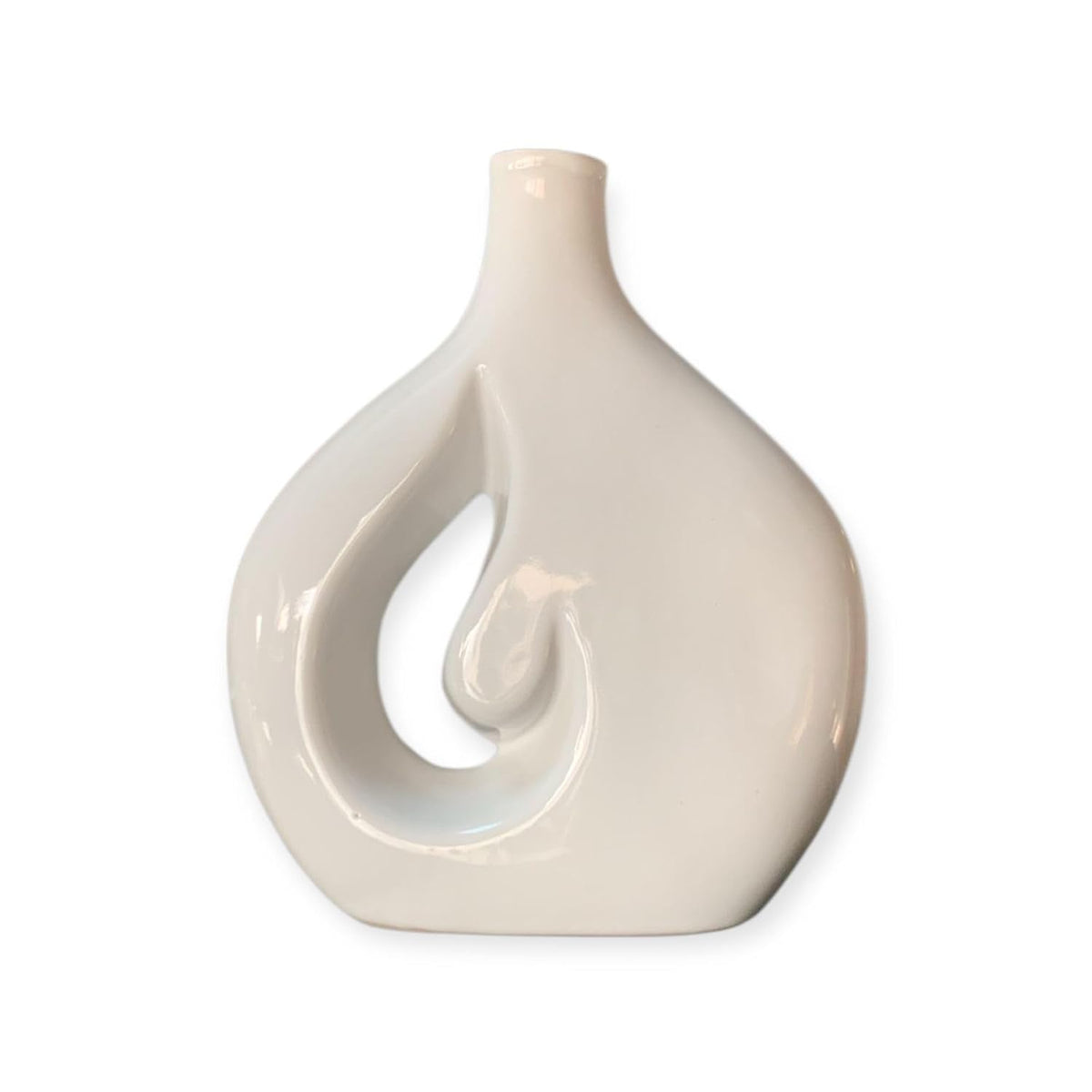 Vibhsa Cloud Hole Shape Ceramic Vase – Set of 1