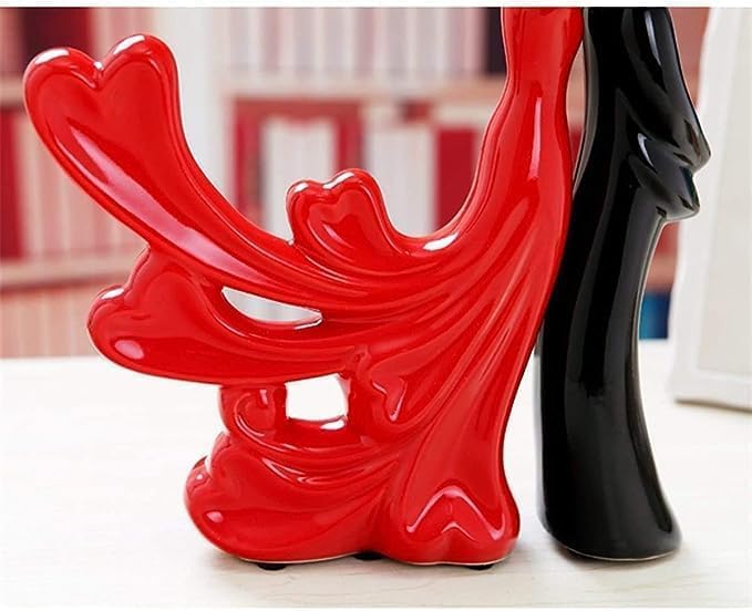 Vibhsa Dancing Couple Ceramic Figurine – Red & Black