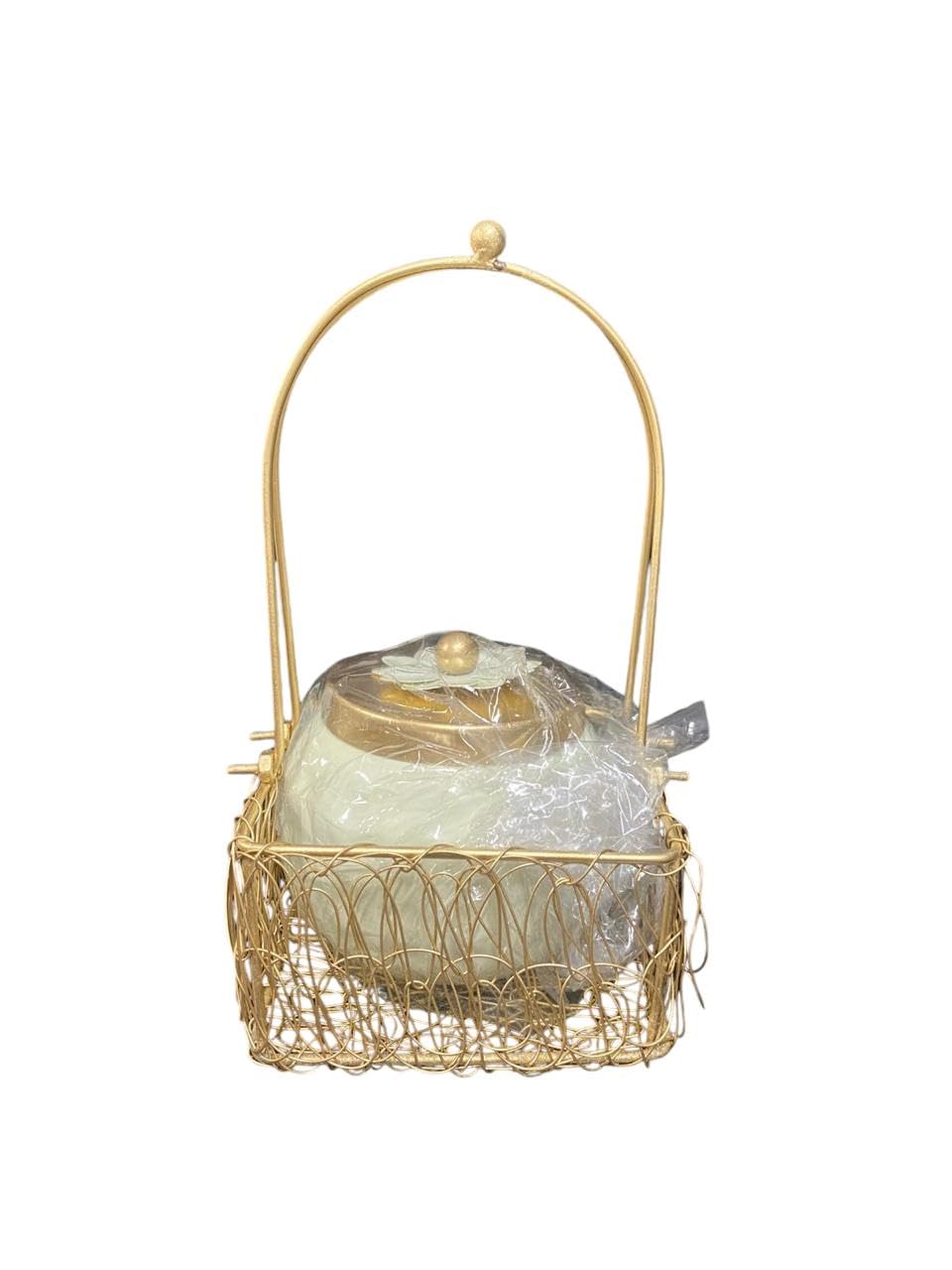 Vibhsa Metal Oval Basket | 1 Jar for Gift