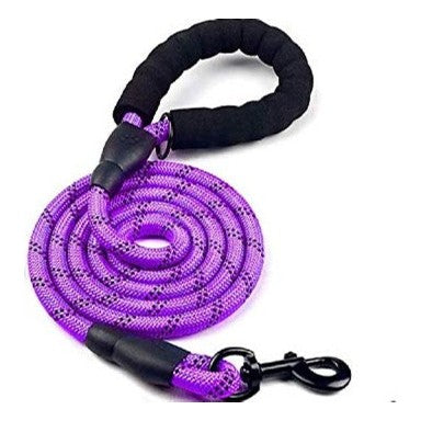 Fido N Feline 6 ft Padded Rope Dog Leash for Medium and Large Dogs - Purple