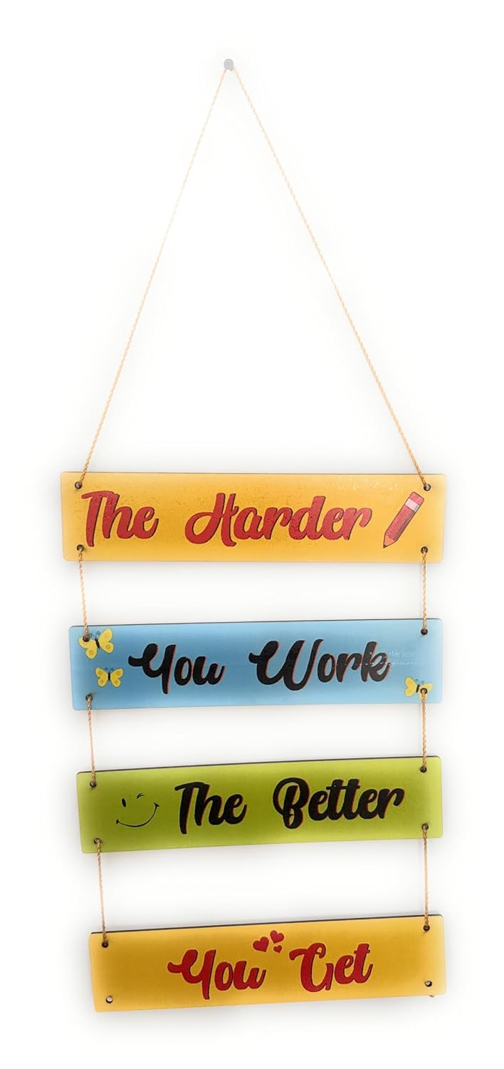 Vibhsa Inspirational Wooden Wall Hanging Featuring Positive Quote
